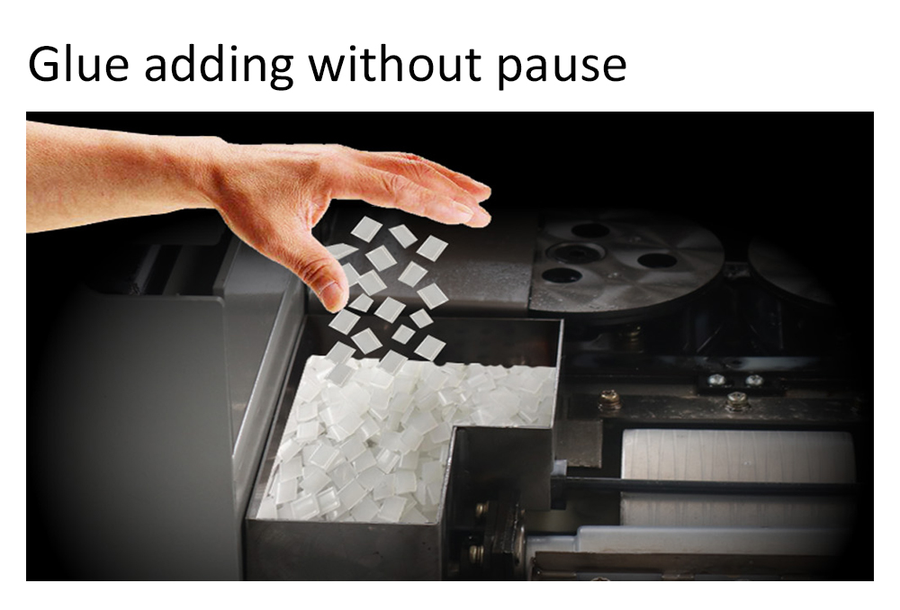 Glue adding without pause